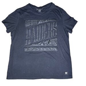 The Wild Collective Raiders Black Embossed Las Vegas Football T‑Shirt Size S